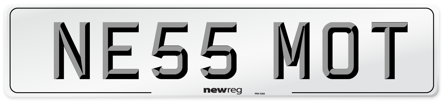 NE55 MOT Number Plate from New Reg